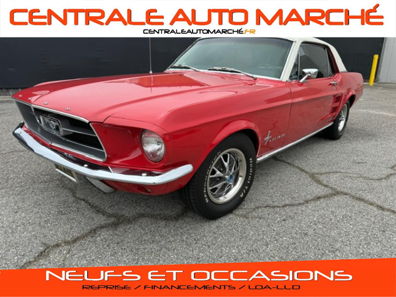 Ford Mustang - COUPE ROUGE TOIT VINYLE BLANC 289CI V8 1967